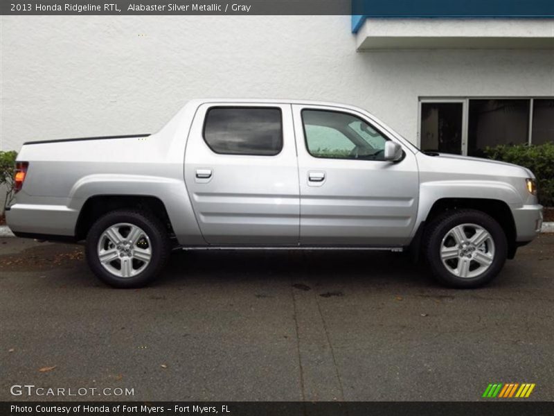 Alabaster Silver Metallic / Gray 2013 Honda Ridgeline RTL