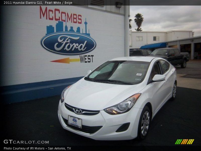 Pearl White / Beige 2011 Hyundai Elantra GLS