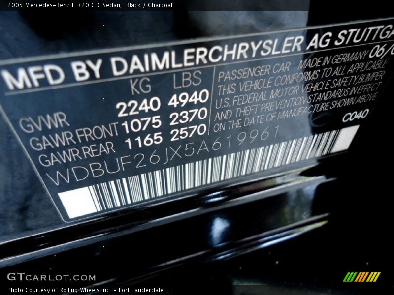 Black / Charcoal 2005 Mercedes-Benz E 320 CDI Sedan