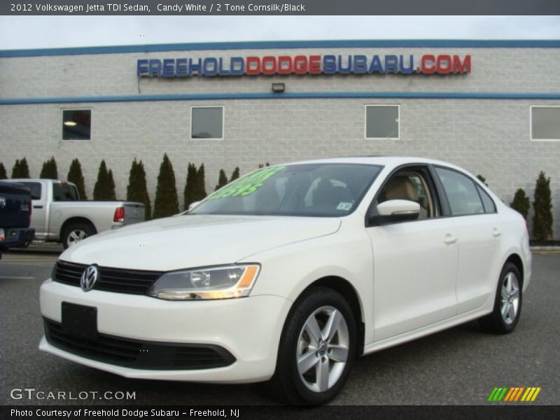 Candy White / 2 Tone Cornsilk/Black 2012 Volkswagen Jetta TDI Sedan