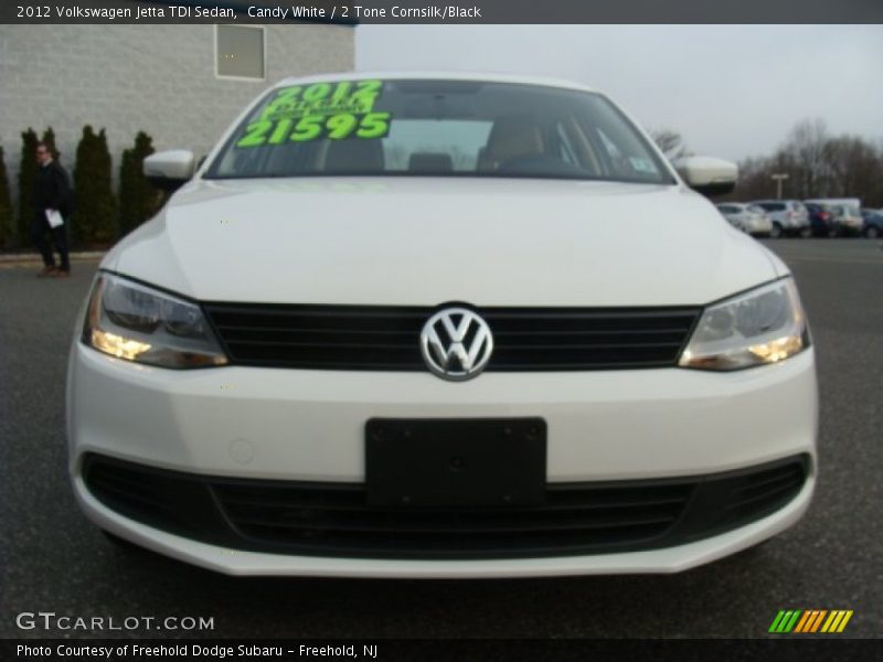 Candy White / 2 Tone Cornsilk/Black 2012 Volkswagen Jetta TDI Sedan