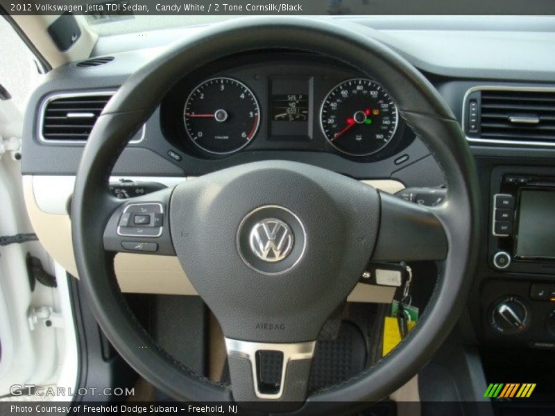 Candy White / 2 Tone Cornsilk/Black 2012 Volkswagen Jetta TDI Sedan