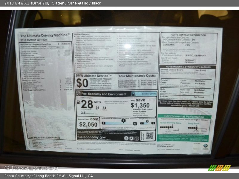 Glacier Silver Metallic / Black 2013 BMW X1 sDrive 28i