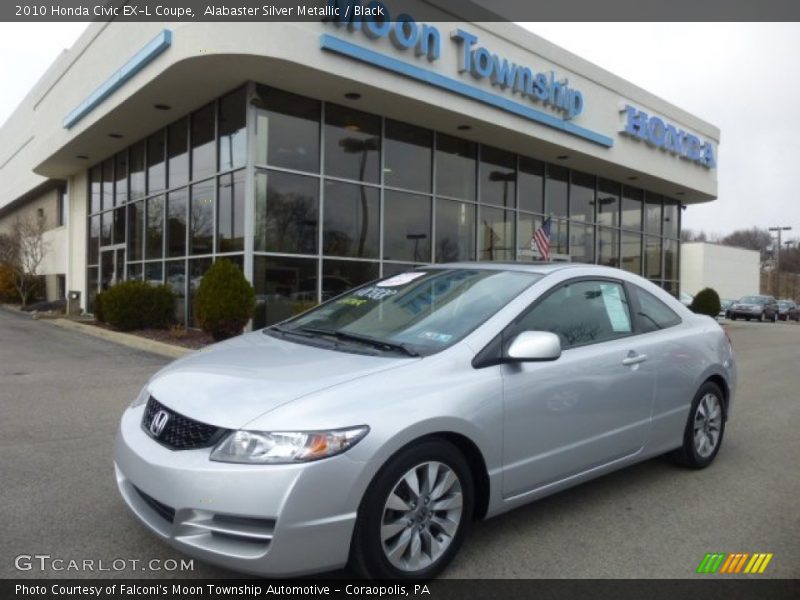 Alabaster Silver Metallic / Black 2010 Honda Civic EX-L Coupe