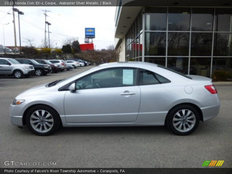 Alabaster Silver Metallic / Black 2010 Honda Civic EX-L Coupe