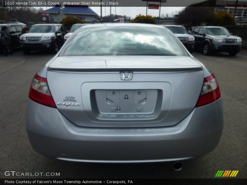 Alabaster Silver Metallic / Black 2010 Honda Civic EX-L Coupe