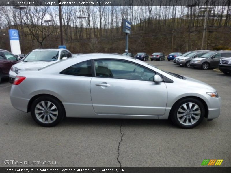 Alabaster Silver Metallic / Black 2010 Honda Civic EX-L Coupe