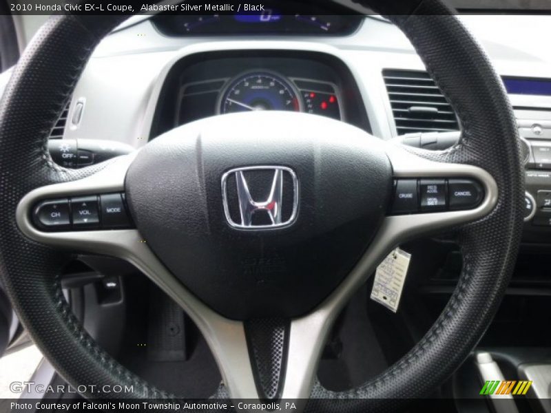 Alabaster Silver Metallic / Black 2010 Honda Civic EX-L Coupe