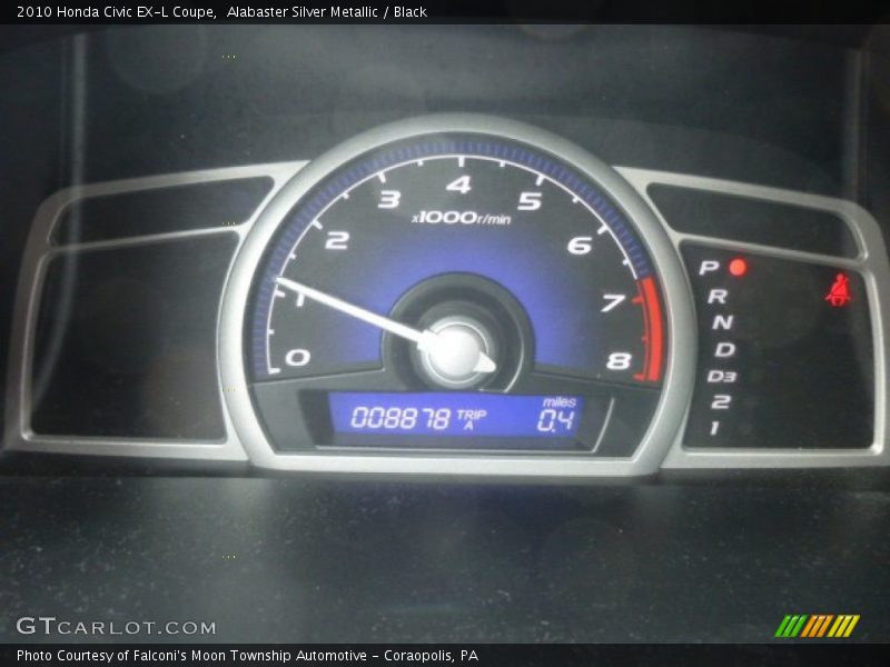 Alabaster Silver Metallic / Black 2010 Honda Civic EX-L Coupe