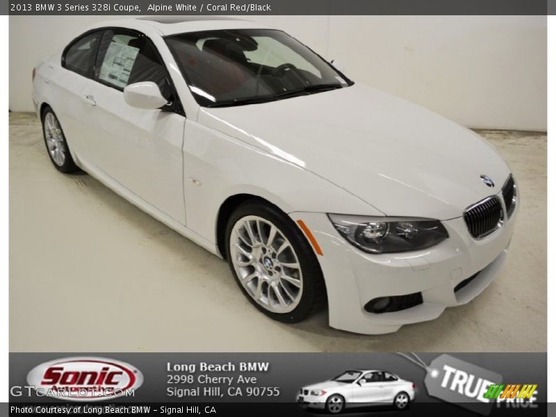 Alpine White / Coral Red/Black 2013 BMW 3 Series 328i Coupe
