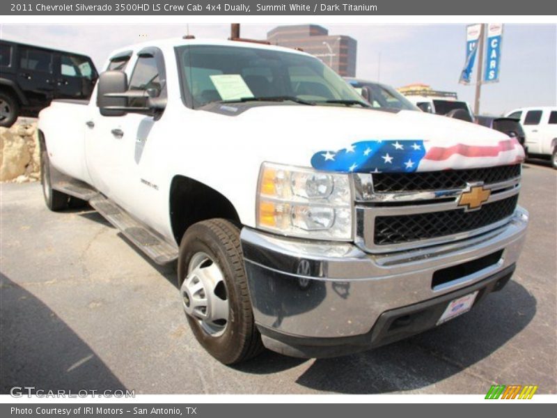 Summit White / Dark Titanium 2011 Chevrolet Silverado 3500HD LS Crew Cab 4x4 Dually
