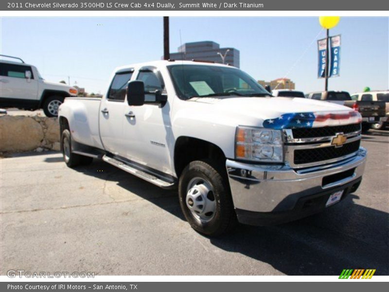 Summit White / Dark Titanium 2011 Chevrolet Silverado 3500HD LS Crew Cab 4x4 Dually