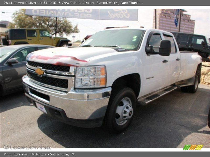 Summit White / Dark Titanium 2011 Chevrolet Silverado 3500HD LS Crew Cab 4x4 Dually