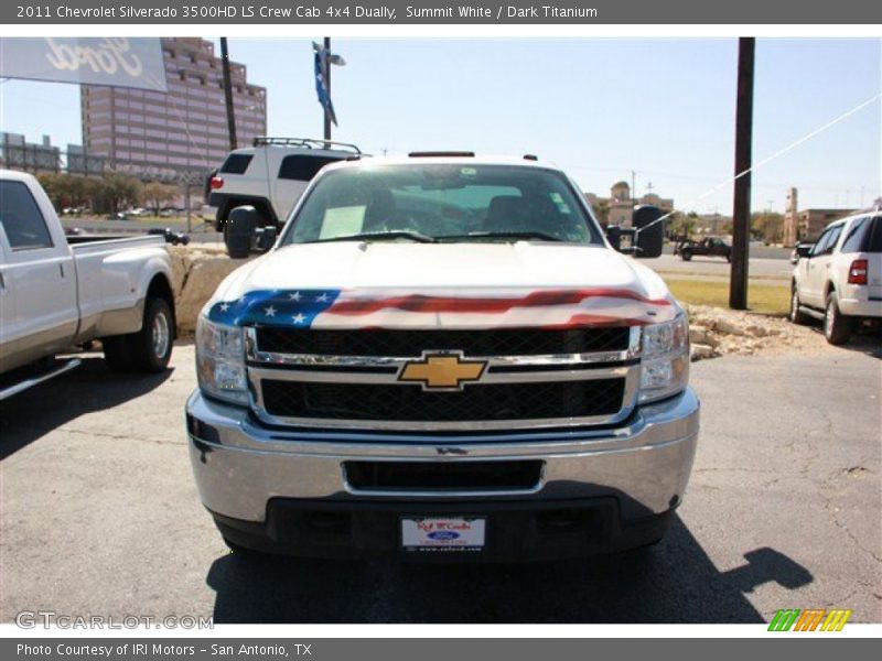 Summit White / Dark Titanium 2011 Chevrolet Silverado 3500HD LS Crew Cab 4x4 Dually