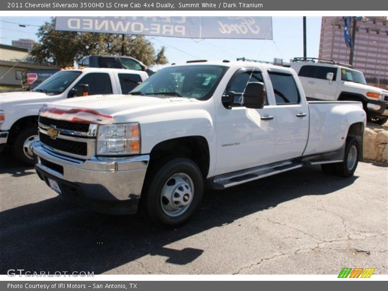 Summit White / Dark Titanium 2011 Chevrolet Silverado 3500HD LS Crew Cab 4x4 Dually