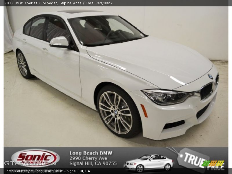 Alpine White / Coral Red/Black 2013 BMW 3 Series 335i Sedan