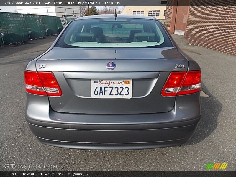 Titan Gray Metallic / Black/Gray 2007 Saab 9-3 2.0T Sport Sedan