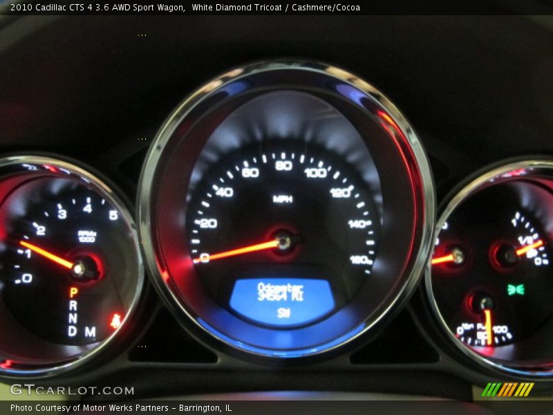 White Diamond Tricoat / Cashmere/Cocoa 2010 Cadillac CTS 4 3.6 AWD Sport Wagon