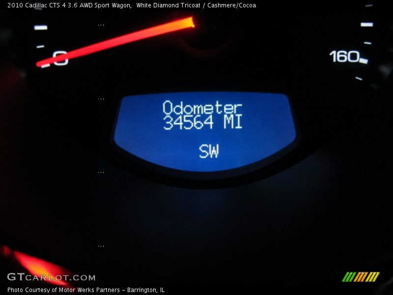White Diamond Tricoat / Cashmere/Cocoa 2010 Cadillac CTS 4 3.6 AWD Sport Wagon