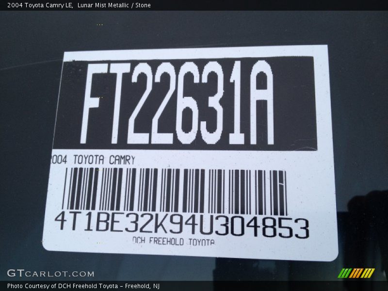 Lunar Mist Metallic / Stone 2004 Toyota Camry LE