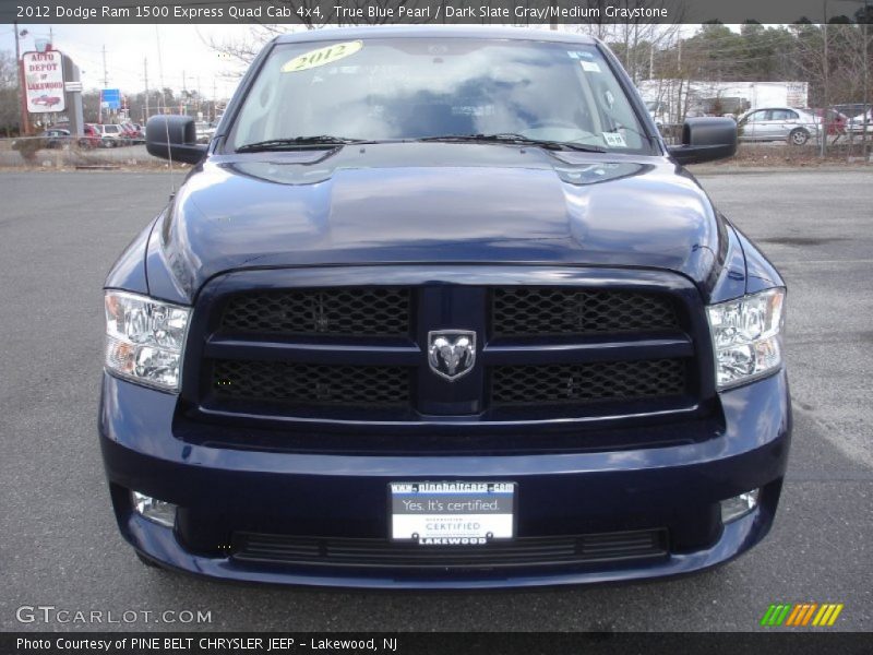 True Blue Pearl / Dark Slate Gray/Medium Graystone 2012 Dodge Ram 1500 Express Quad Cab 4x4