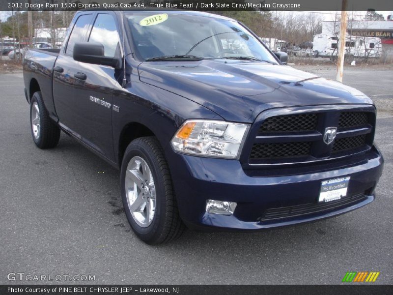 True Blue Pearl / Dark Slate Gray/Medium Graystone 2012 Dodge Ram 1500 Express Quad Cab 4x4