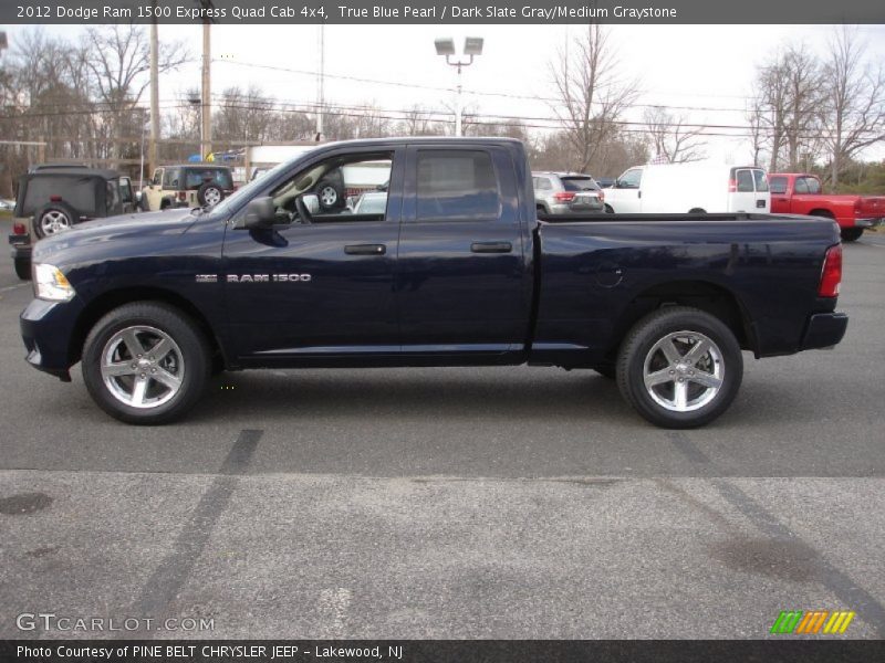 True Blue Pearl / Dark Slate Gray/Medium Graystone 2012 Dodge Ram 1500 Express Quad Cab 4x4