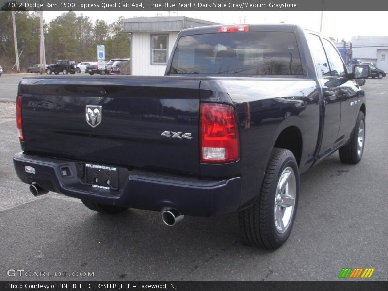 True Blue Pearl / Dark Slate Gray/Medium Graystone 2012 Dodge Ram 1500 Express Quad Cab 4x4