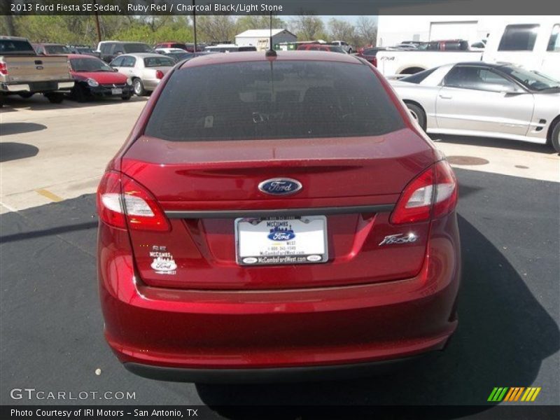 Ruby Red / Charcoal Black/Light Stone 2013 Ford Fiesta SE Sedan