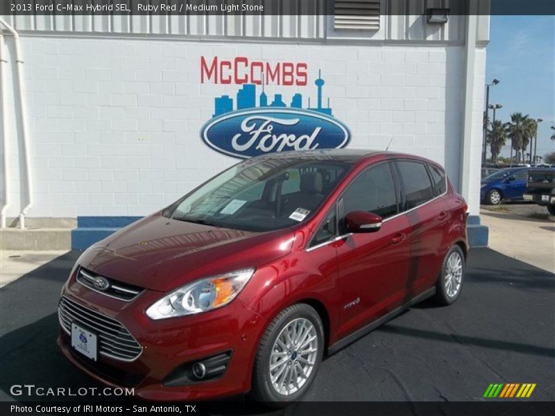 Ruby Red / Medium Light Stone 2013 Ford C-Max Hybrid SEL
