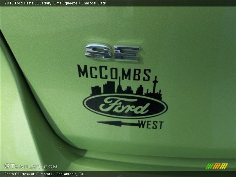 Lime Squeeze / Charcoal Black 2013 Ford Fiesta SE Sedan