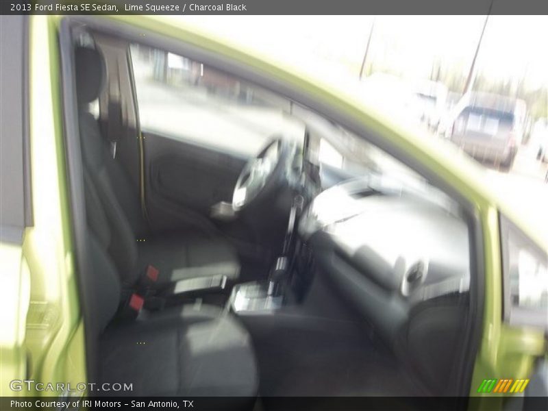 Lime Squeeze / Charcoal Black 2013 Ford Fiesta SE Sedan