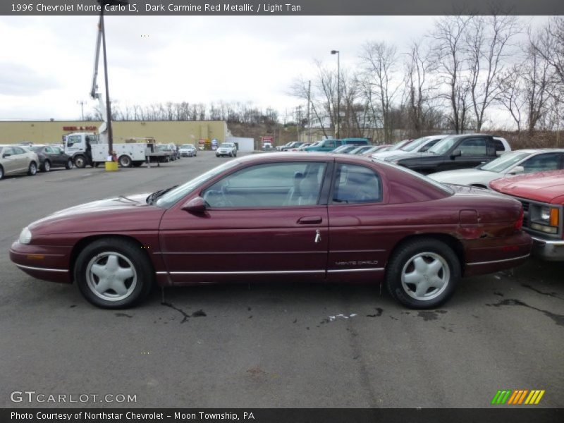Dark Carmine Red Metallic / Light Tan 1996 Chevrolet Monte Carlo LS