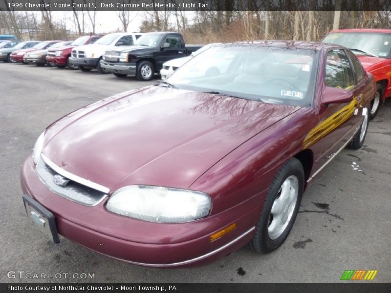 Dark Carmine Red Metallic / Light Tan 1996 Chevrolet Monte Carlo LS