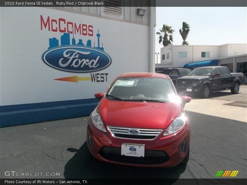 Ruby Red / Charcoal Black 2013 Ford Fiesta SE Sedan