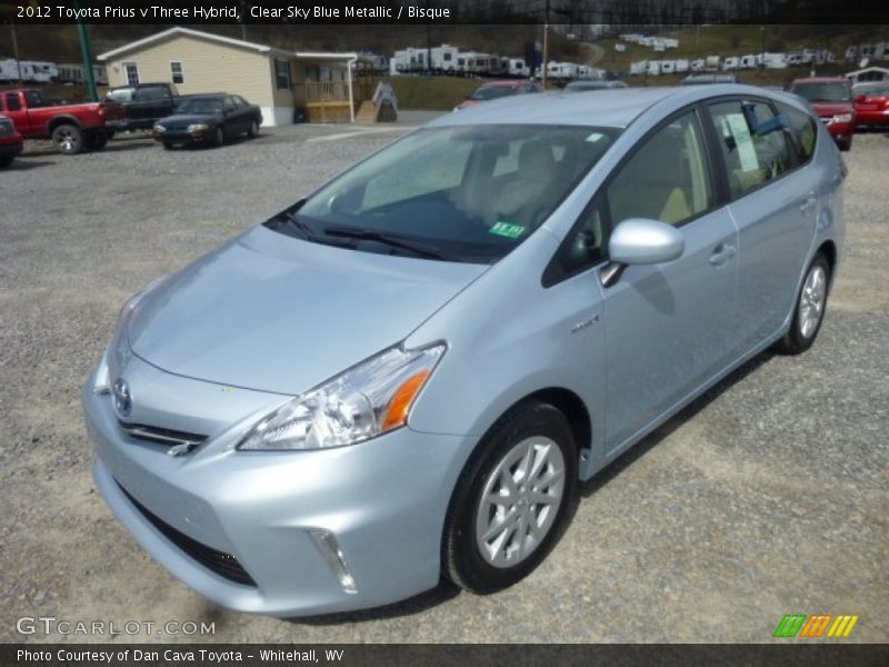 Clear Sky Blue Metallic / Bisque 2012 Toyota Prius v Three Hybrid