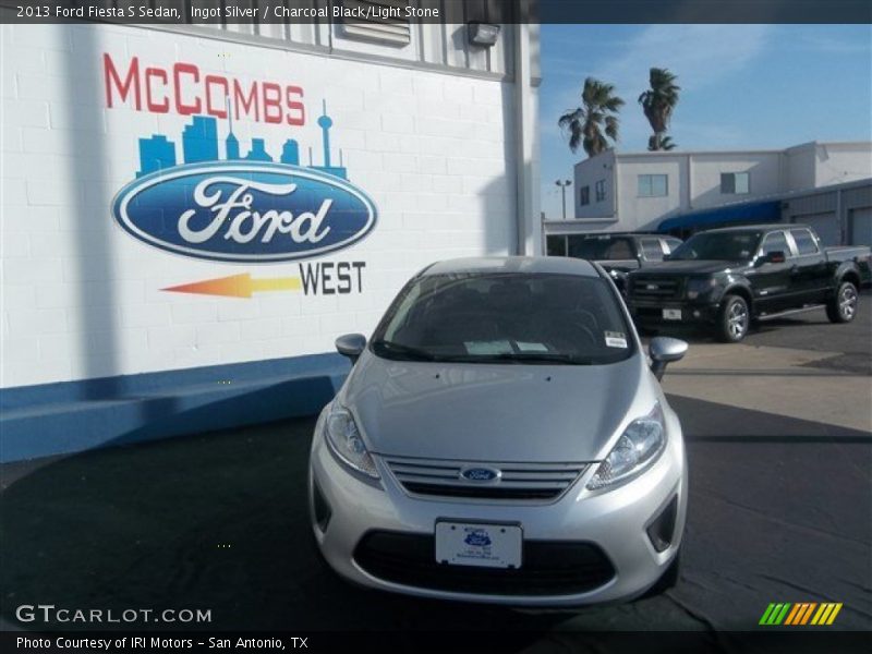 Ingot Silver / Charcoal Black/Light Stone 2013 Ford Fiesta S Sedan