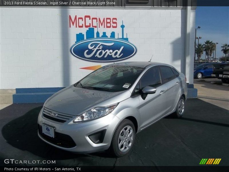 Ingot Silver / Charcoal Black/Light Stone 2013 Ford Fiesta S Sedan