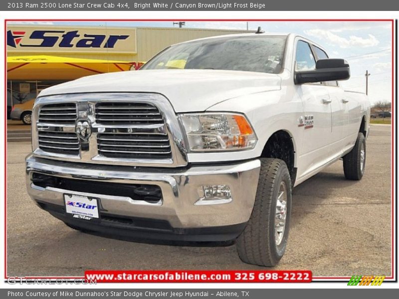 Bright White / Canyon Brown/Light Frost Beige 2013 Ram 2500 Lone Star Crew Cab 4x4