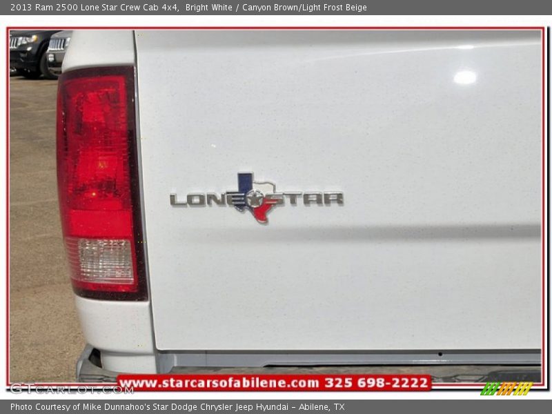 Bright White / Canyon Brown/Light Frost Beige 2013 Ram 2500 Lone Star Crew Cab 4x4
