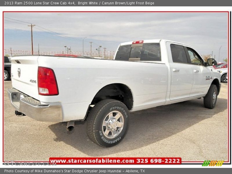 Bright White / Canyon Brown/Light Frost Beige 2013 Ram 2500 Lone Star Crew Cab 4x4