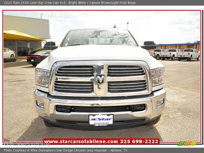 Bright White / Canyon Brown/Light Frost Beige 2013 Ram 2500 Lone Star Crew Cab 4x4