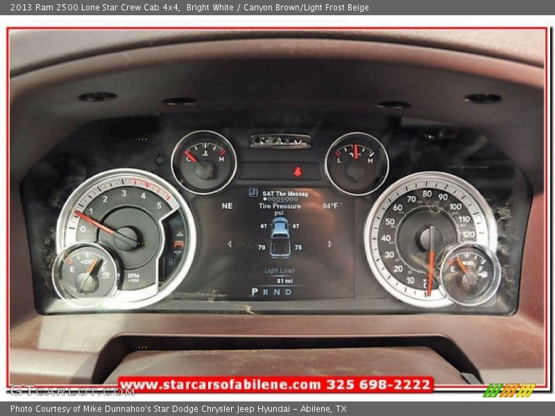Bright White / Canyon Brown/Light Frost Beige 2013 Ram 2500 Lone Star Crew Cab 4x4