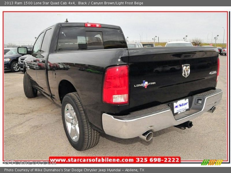 Black / Canyon Brown/Light Frost Beige 2013 Ram 1500 Lone Star Quad Cab 4x4