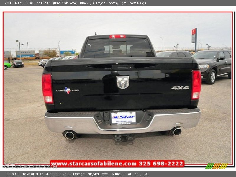 Black / Canyon Brown/Light Frost Beige 2013 Ram 1500 Lone Star Quad Cab 4x4