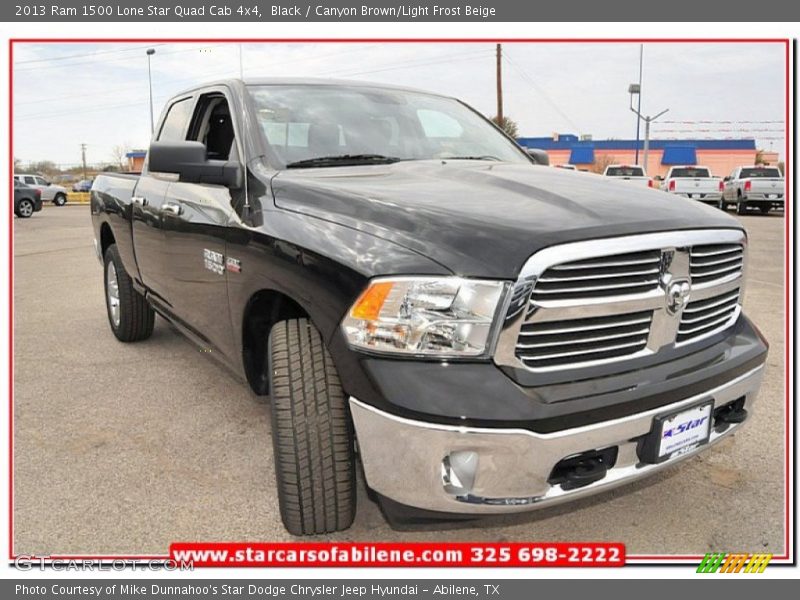 Black / Canyon Brown/Light Frost Beige 2013 Ram 1500 Lone Star Quad Cab 4x4