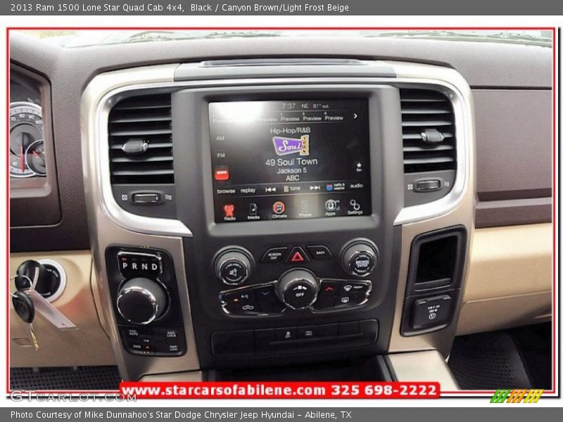 Black / Canyon Brown/Light Frost Beige 2013 Ram 1500 Lone Star Quad Cab 4x4