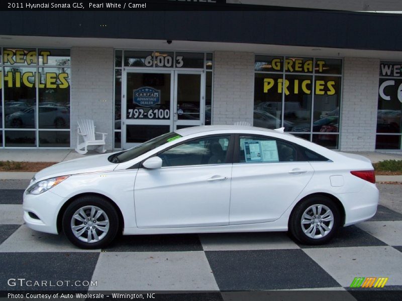 Pearl White / Camel 2011 Hyundai Sonata GLS