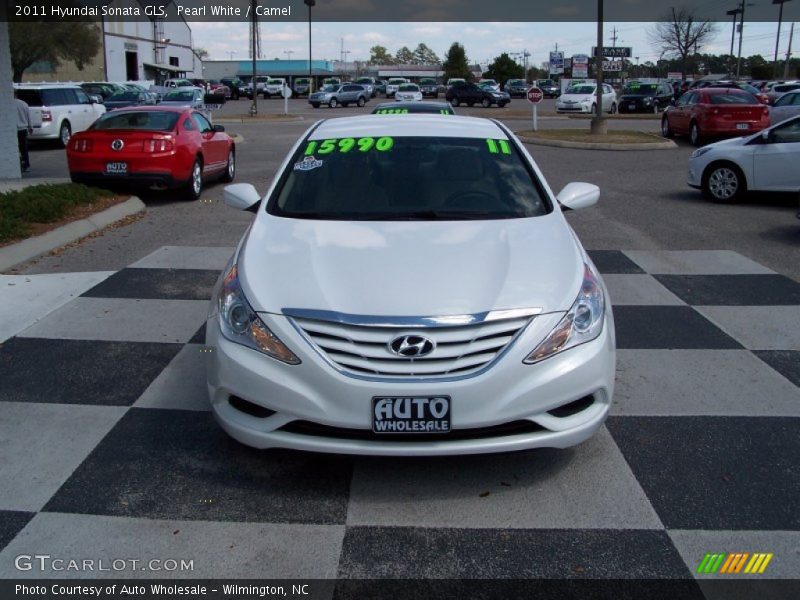 Pearl White / Camel 2011 Hyundai Sonata GLS