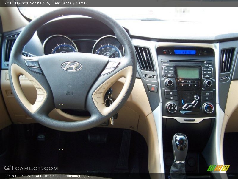 Pearl White / Camel 2011 Hyundai Sonata GLS